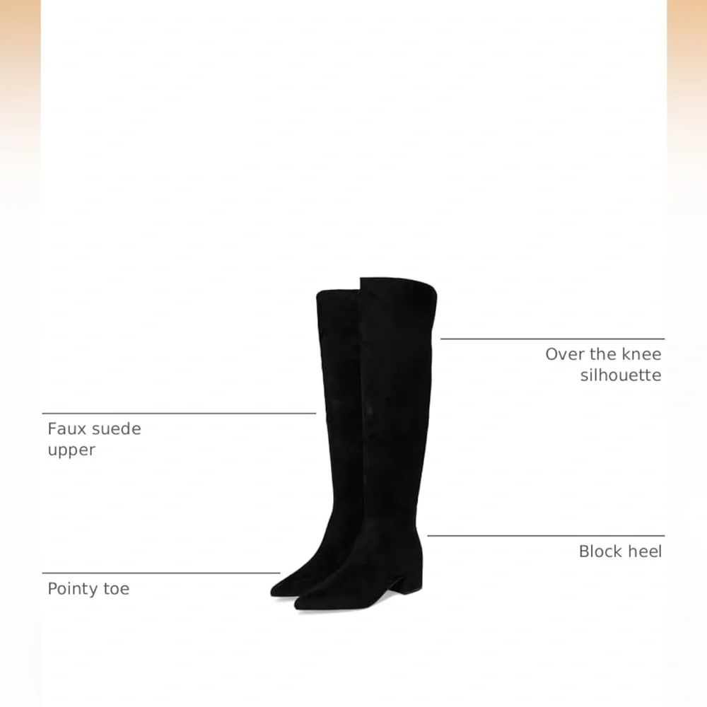 NEW Marc Fisher Women's LTD Lottie Over The Knee Black Suede Dress Boots 5.5 - Picture 4 of 7